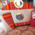African Print Fabric Bag with Matching Clutch