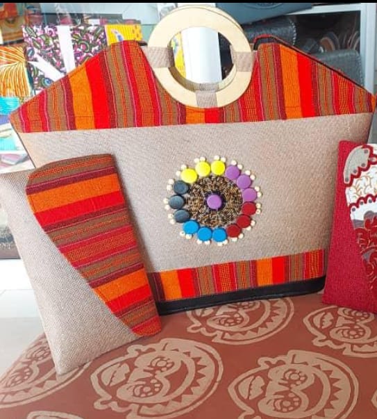 African Print Fabric Bag with Matching Clutch African Print Fabric Bag with Matching Clutch