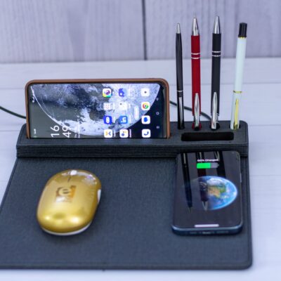 Desk Organiser Mouse Pad, Pen Holder, Phone holder  Inc Branding