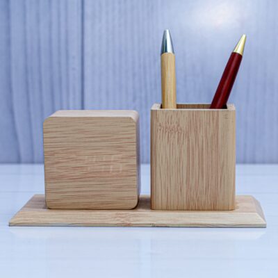 Wooden Led Mapple Desk Organiser Eco friendly with Battery and Cable option inc Branding