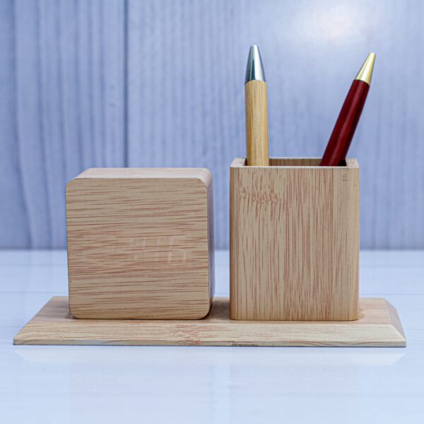 Wooden Led Mapple Desk Organiser Eco friendly with Battery and Cable option inc Branding